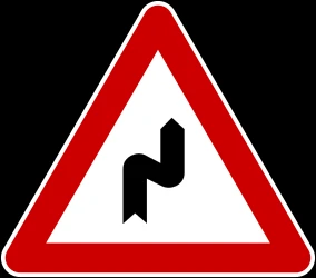Warning for a double curve, first right then left.