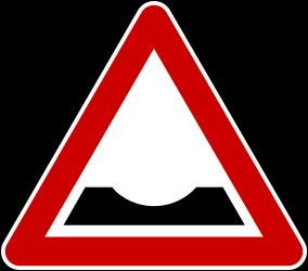Warning for a dip in the road.