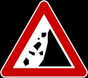 Warning for falling rocks.