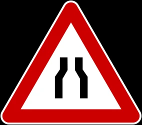 Warning for a road narrowing.