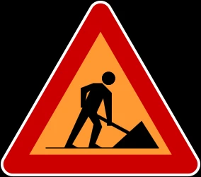 Warning for roadworks.