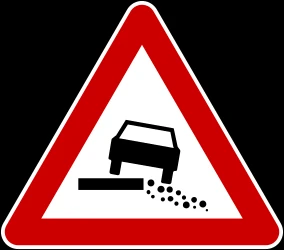 Warning for a soft verge.