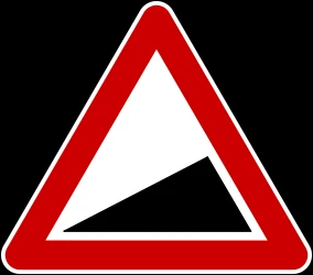 Warning for a steep ascent.