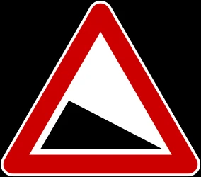 Warning for a steep descent.