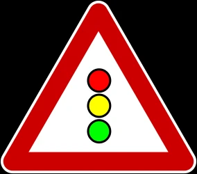 Warning for a traffic light.