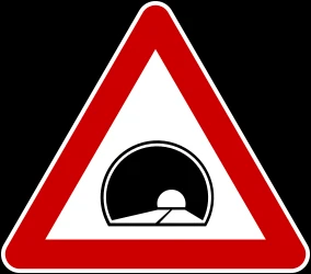 Warning for a tunnel.