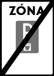 End of the zone with charged parking time.