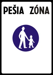 Begin of a zone for pedestrians.