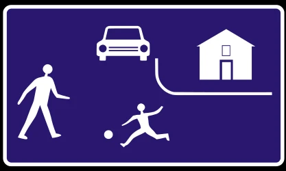 Begin of a residential area.