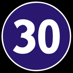 Begin of a minimum speed.