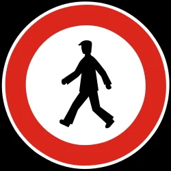 Pedestrians prohibited.