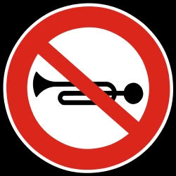 Using the horn prohibited.