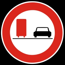 Overtaking prohibited for trucks.