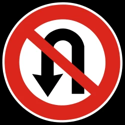 Turning around prohibited (U-turn).