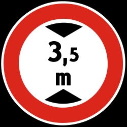 Vehicles higher than indicated prohibited.
