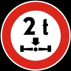 Vehicles with an axle weight heavier than indicated prohibited.