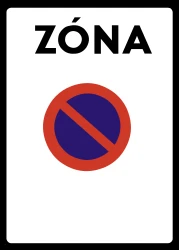 Begin of zone where parking is prohibited.