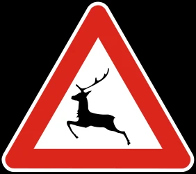 Warning for crossing deer.
