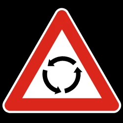 Warning for a roundabout.