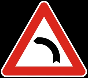 Warning for a curve to the left.