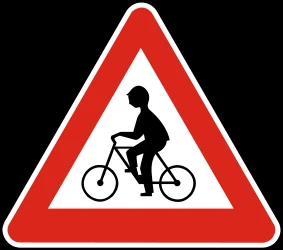 Warning for cyclists.