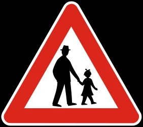 Warning for pedestrians.
