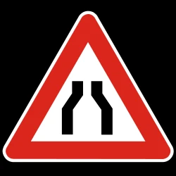 Warning for a road narrowing.