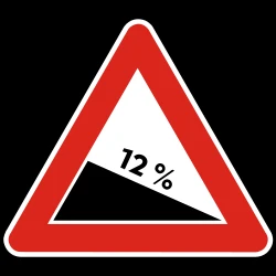 Warning for a steep descent.