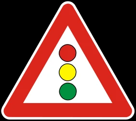 Warning for a traffic light.
