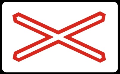 Warning for a railroad crossing with 1 railway.