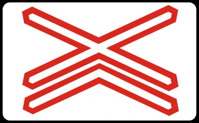 Warning for a railroad crossing with more than 1 railway.