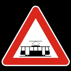 Warning for trams.