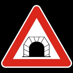 Warning for a tunnel.