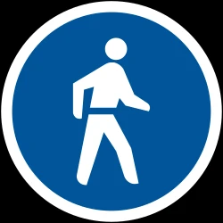 Mandatory path for pedestrians.