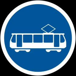 Mandatory lane for trams.