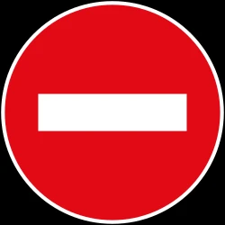 Direction prohibited
(road with one-way traffic).