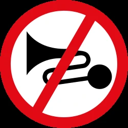 Using the horn prohibited.