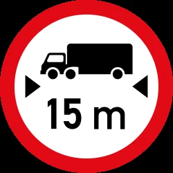 Vehicles longer than indicated prohibited.