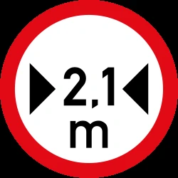 Vehicles wider than indicated prohibited.