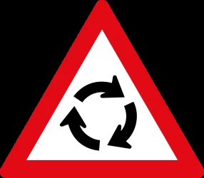 Warning for a roundabout.