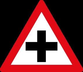 Warning for an uncontrolled crossroad.