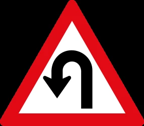 Warning for a U-turn.