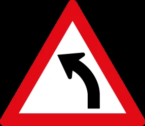 Warning for a curve to the left.