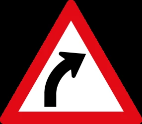 Warning for a curve to the right.