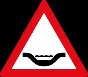 Warning for a dip in the road.