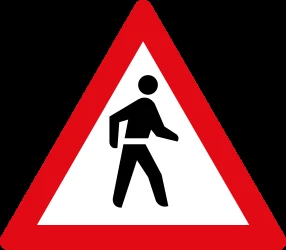 Warning for pedestrians.