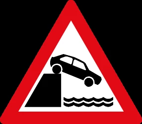 Warning for a quayside or riverbank.