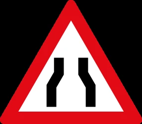 Warning for a road narrowing.