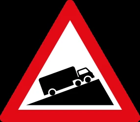 Warning for a steep ascent.