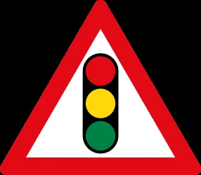 Warning for a traffic light.